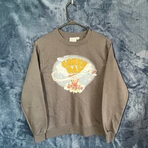 Green Day Dookie Album Logo Official Long Sleeve Gray Crewneck Sweatshirt Size S